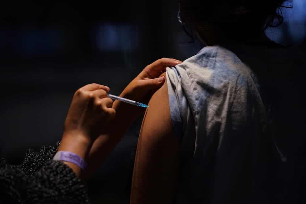A person being vaccinated