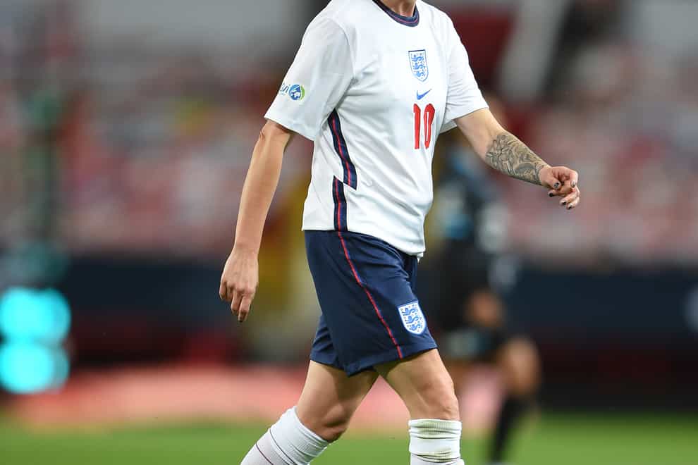 Kelly Smith of England pictured playing in Soccer Aid for UNICEF 2020 at Old Trafford, Manchester (Soccer Aid for UNICEF).