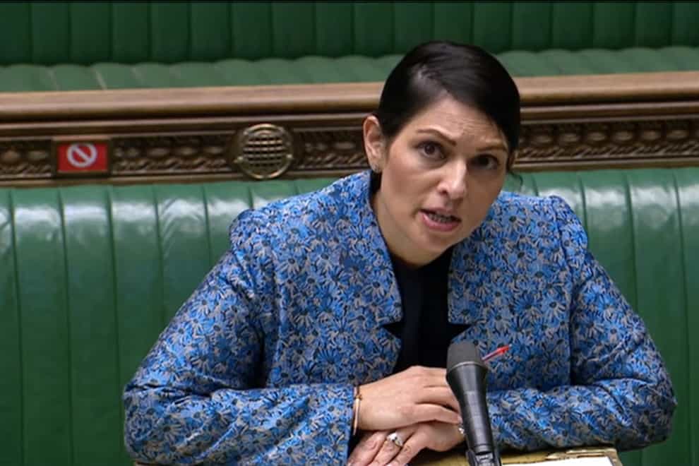 Home Secretary Priti Patel speaking in the House of Commons, London