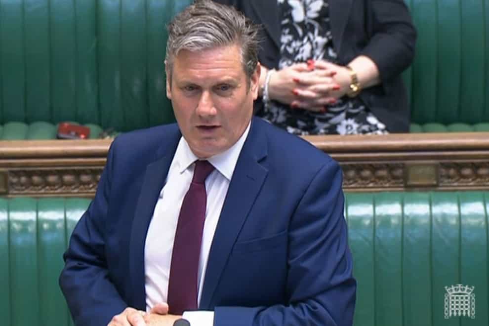 Labour leader Keir Starmer speaks during Prime Minister’s Questions.