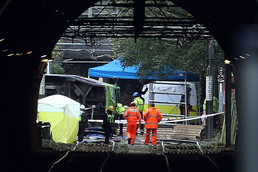 Investigation work after the Croydon tram crash (Steve Parsons/PA)