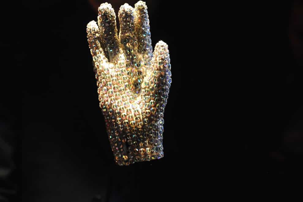 A glove worn by Michael Jackson to the 1983 Grammy Awards (Zak Hussein/PA)