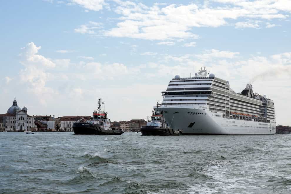 The MSC Orchestra cruise ship leaves Venice, Italy (Antonio Calanni/AP)