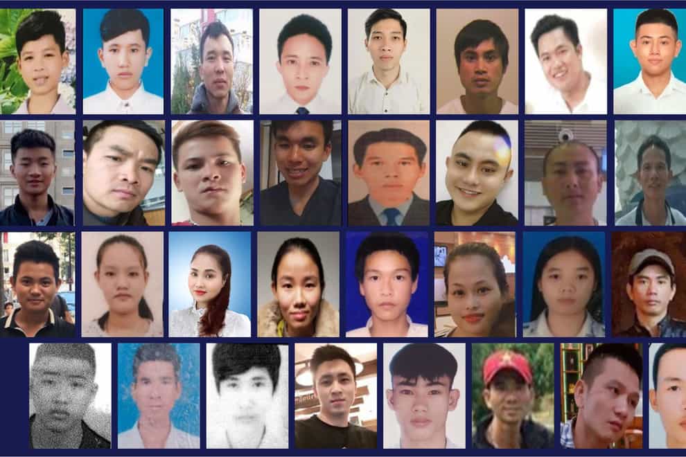 A total of 39 Vietnamese men, women and children died in the people smuggling operation (Essex Police/PA)