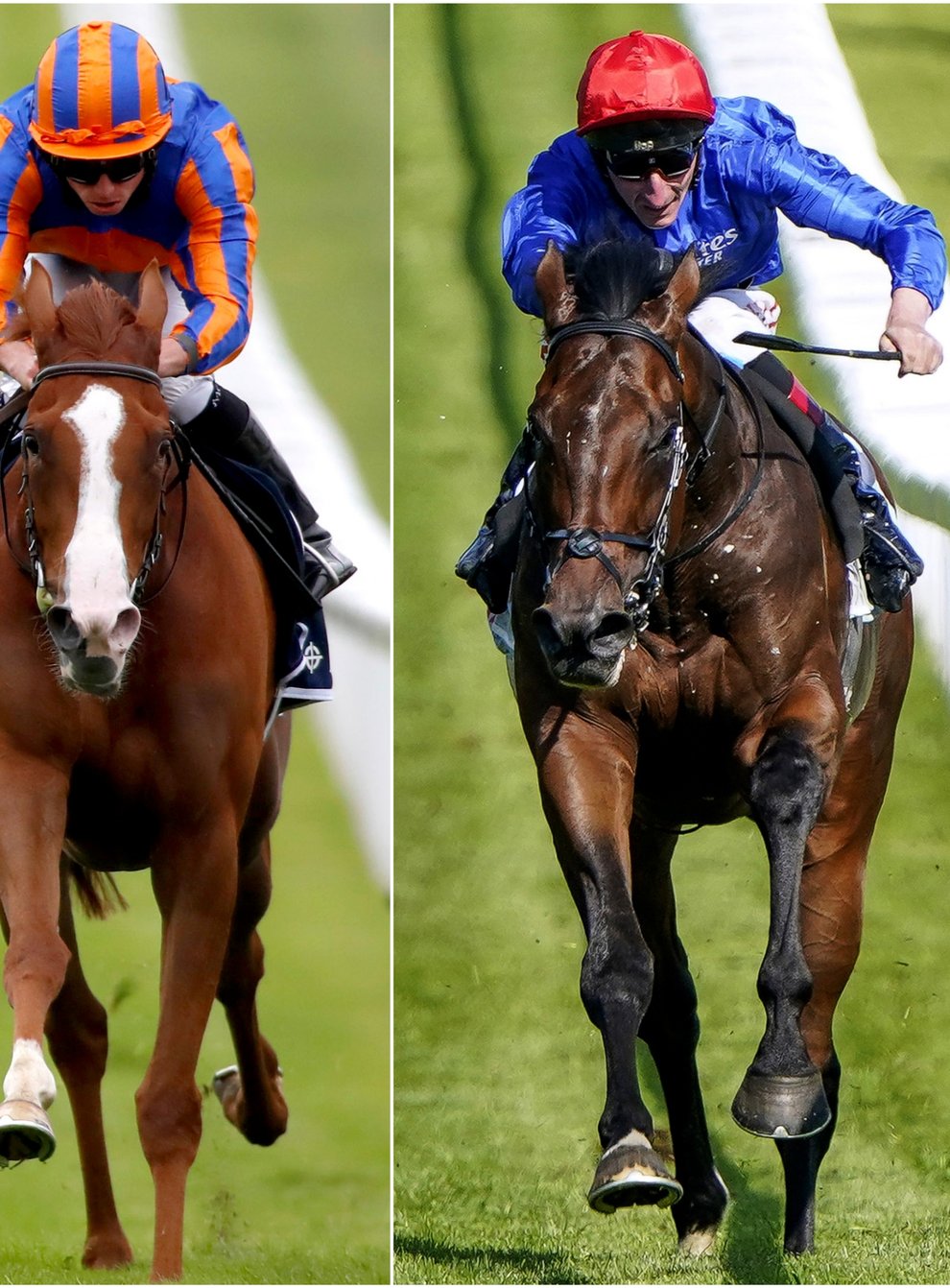 Love (left) and Adayar will do battle in the King George at Ascot (Dan Abraham/Alan Crowhurst/PA)