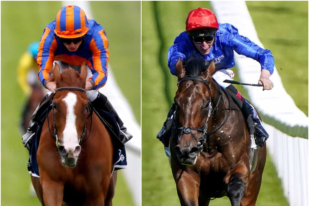 Love (left) and Adayar will do battle in the King George at Ascot (Dan Abraham/Alan Crowhurst/PA)