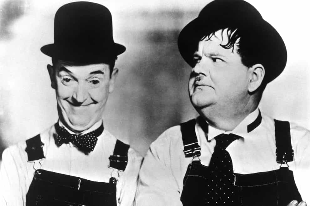 Comedy duo Stan Laurel and Oliver Hardy in the documentary film When Comedy Was King. 1960 (PA)
