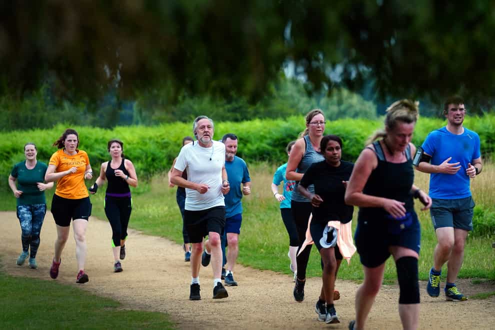 Runners taking part in the Parkrun at Bushy Park in London, the largest and oldest Parkrun in the UK, and one of many runs taking place across the country for the first time since last March. Picture date: Saturday July 24, 2021.