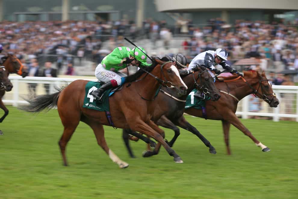 Zain Claudette (right) just prevails under Ray Dawson in the Princess Margaret Keeneland Stakes at Ascot (Nigel French/PA)