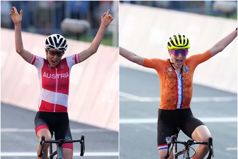 Annemiek van Vleuten (right) thought she had won (Martin Rickett/PA)