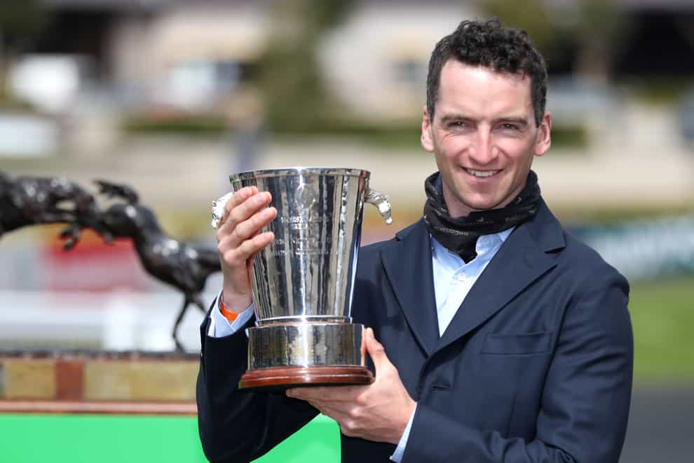 Patrick Mullins after being crowned champion amateur at Punchestown (Niall Carson/PA)