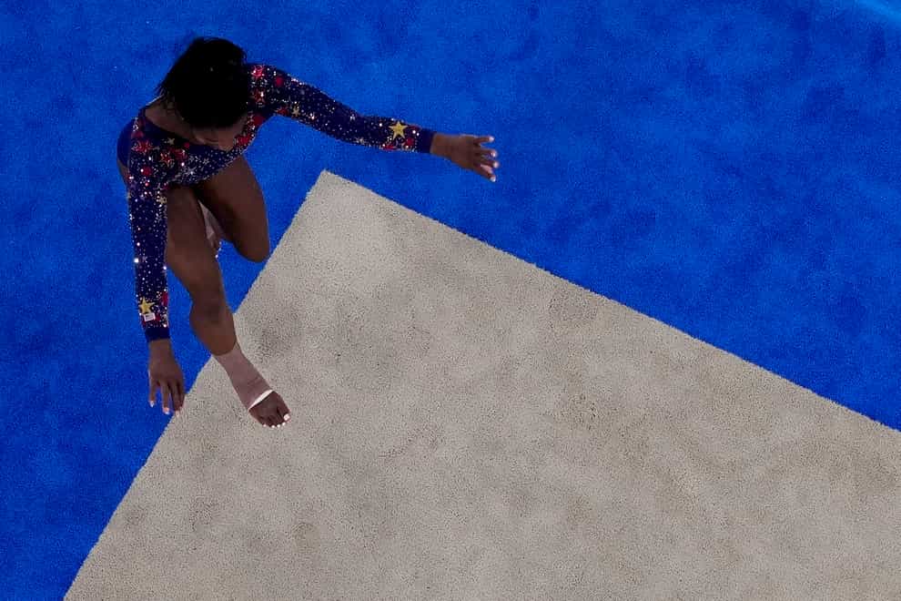 Simone Biles, of United States, steps out in Tokyo (AP)