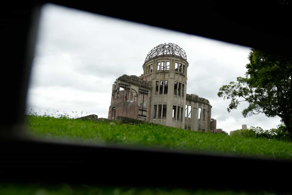 The Atomic Bomb Dome is seen in Hiroshima, western Japan (Eugene Hoshiko/AP)