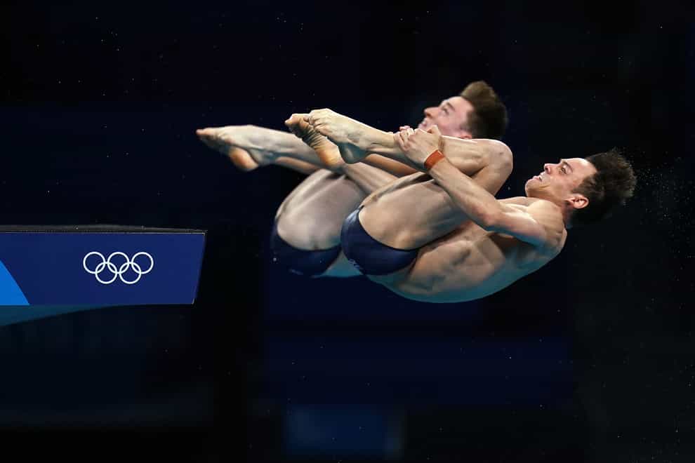 Great Britain’s Tom Daley (right) and Matty Lee during the Men’s Synchronised 10m Platform Final at the Tokyo Aquatics Centre on the third day of the Tokyo 2020 Olympic Games in Japan. Picture date: Monday July 26, 2021.