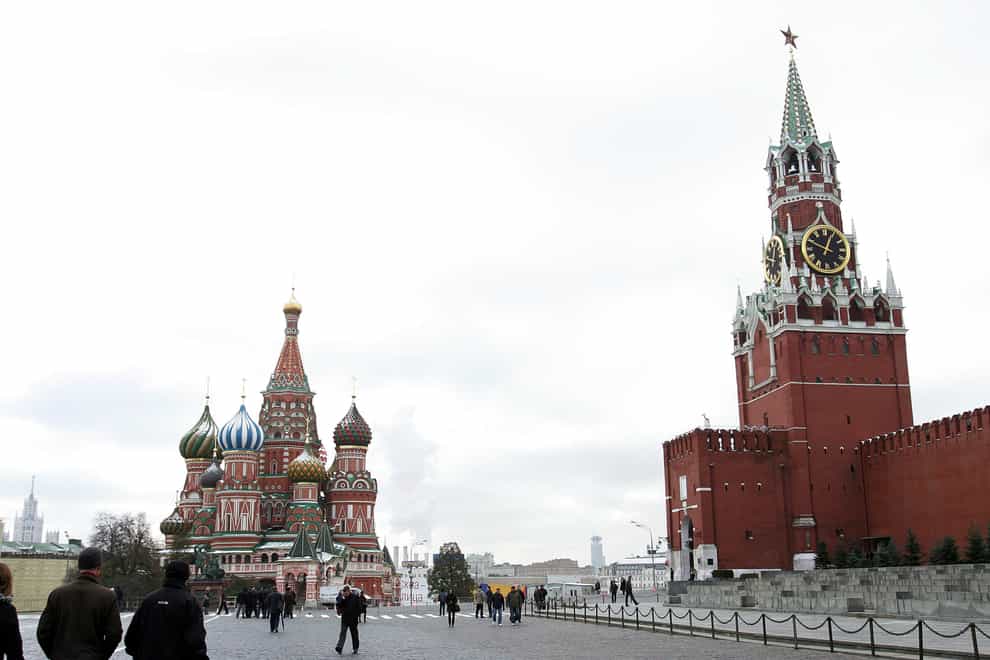 St Basil’s Cathedral (left) in Red Square in Moscow (Owen Humphreys/PA)