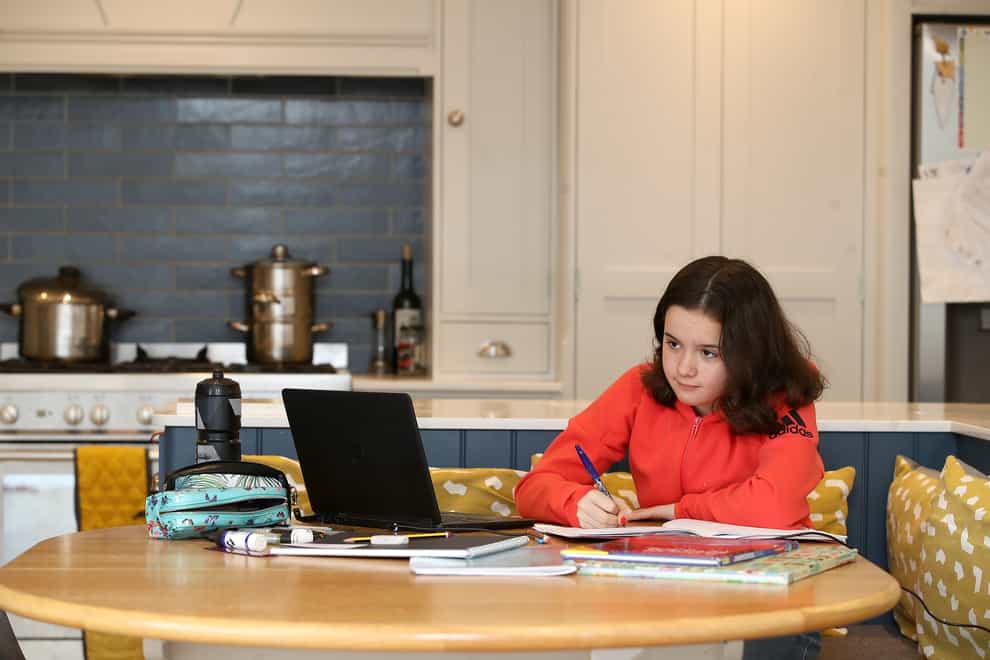 A girl studying at home as the Commons Education Select Committee slammed the ‘opaqueness’ of home schooling (Martin Rickett/PA)