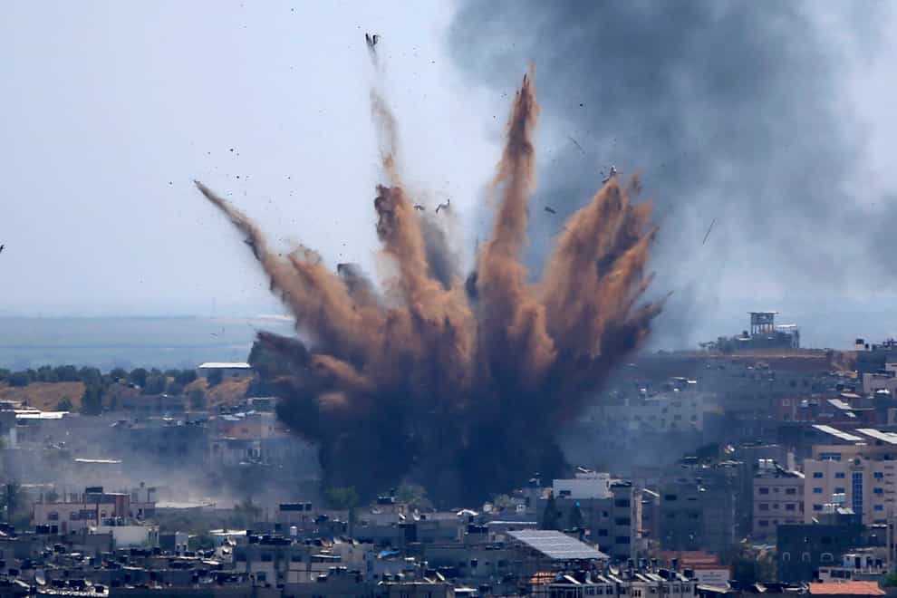 Human Rights Watch has accused the Israeli military of carrying out attacks that ‘apparently amount to war crimes’ during an 11-day war against Hamas in May (Hatem Moussa/AP)