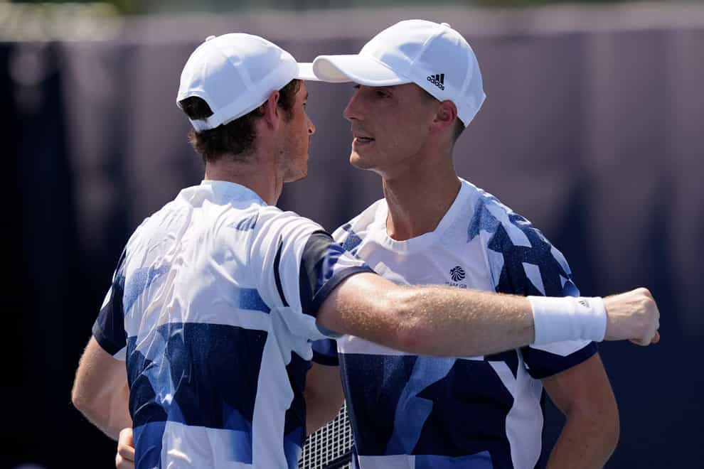 Andy Murray, left, and Joe Salisbury continued their winning run in Tokyo (Seth Wenig/AP)