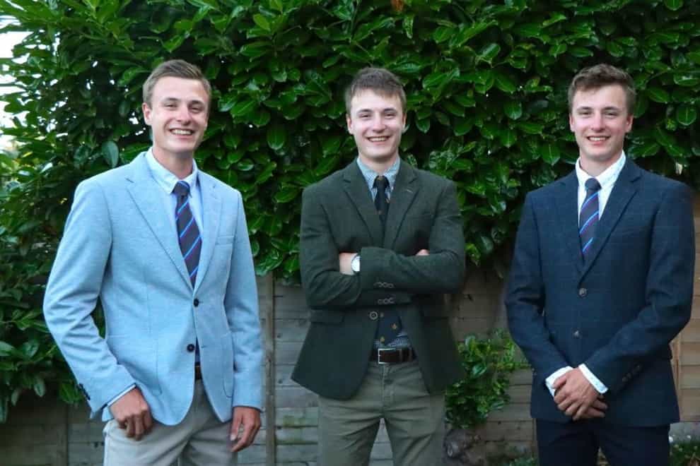 Charlie, Thomas and Harry White have all graduated with first class geography degrees from the University of Portsmouth (University of Portsmouth/PA)