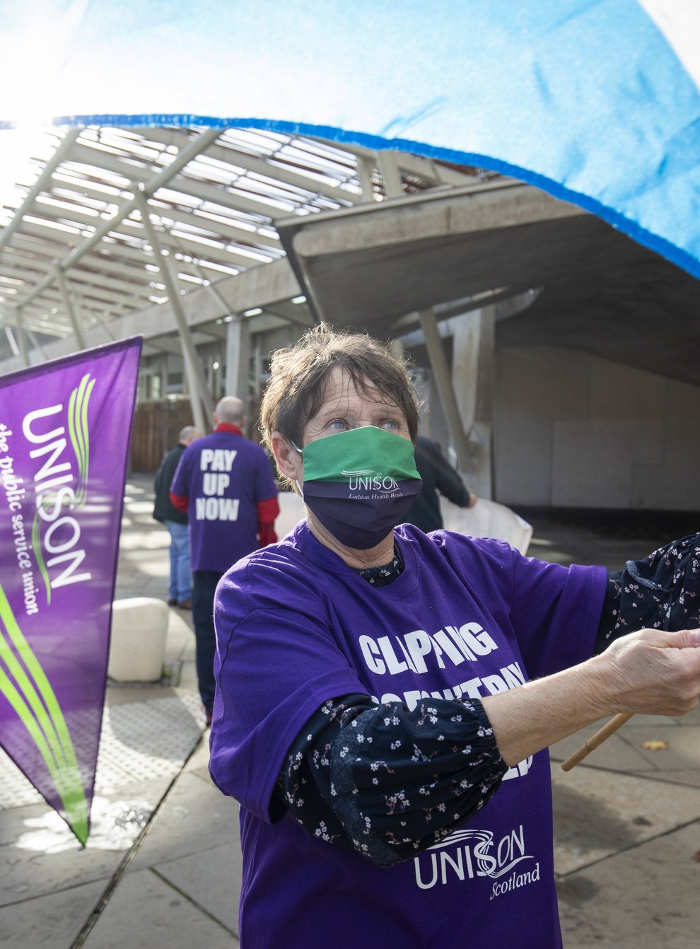 NHS workers and Unison members (Jane Barlow/PA)