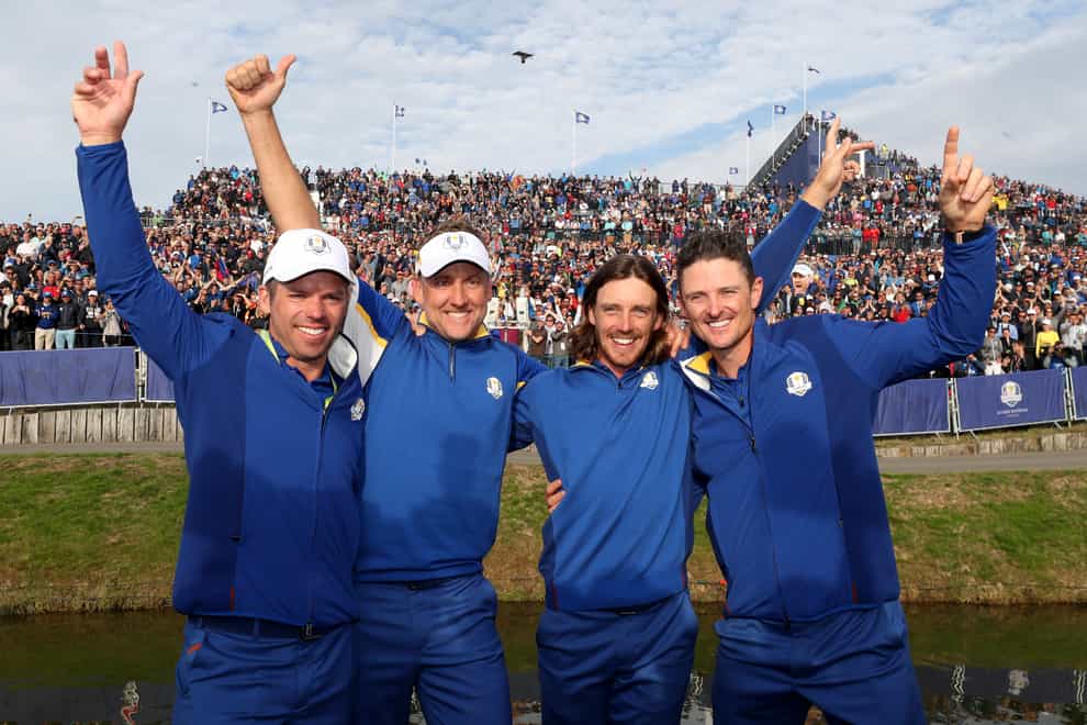 Ryder Cup team-mates Paul Casey (left) and Tommy Fleetwood (second right) will represent Team GB in Tokyo (David Davies/PA)