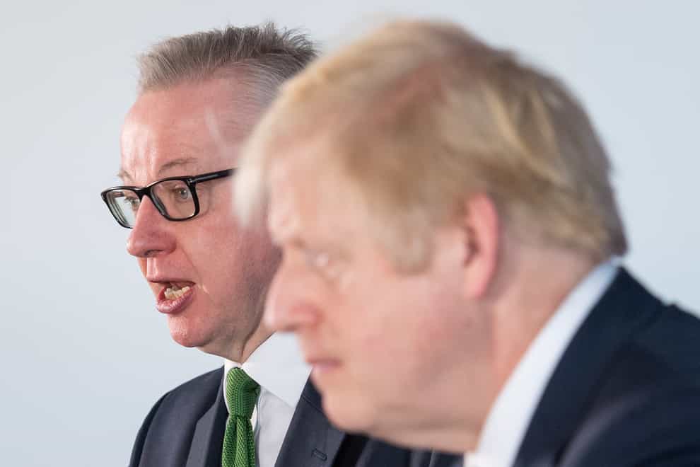 Prime Minister Boris Johnson and Chancellor of the Duchy of Lancaster, Michael Gove (PA)