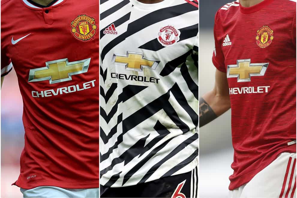 Angel Di Maria, Paul Pogba and Bruno Fernandes have all made big-money moves to Manchester United in recent years. (Martin Rickett/PA/ Fabrizio Carabelli/PA/Matthew Childs/PA)