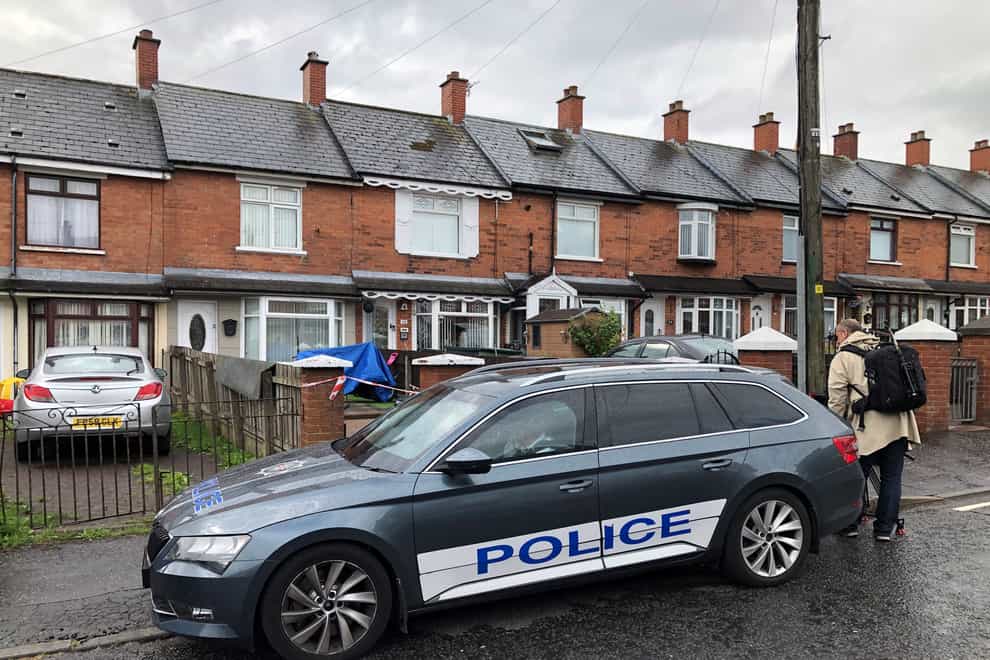 Police at the house in Brompton Park in Belfast where a baby died on Tuesday (Jonathan McCambridge/PA)