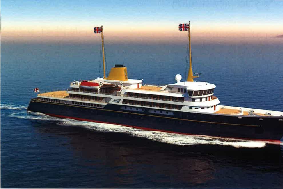 An artist’s impression of a new national flagship, the successor to the Royal Yacht Britannia, which Prime Minister Boris Johnson has said will promote British trade and industry around the world (Downing Street/PA)