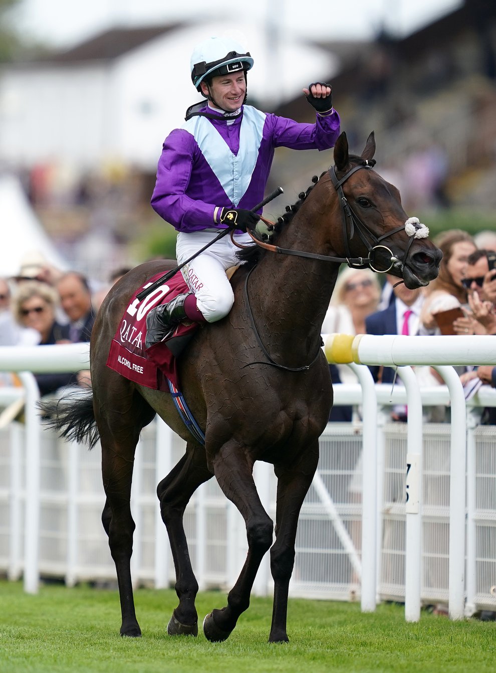 Alcohol Free and Oisin Murphy after winning the Qatar Sussex Stakes (John Walton/PA)