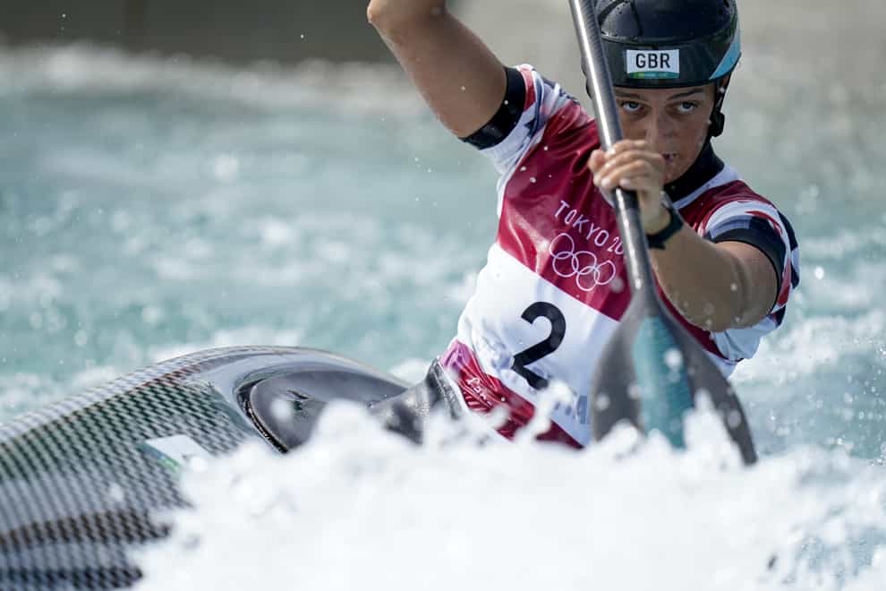 Great Britain’s Mallory Franklin en route to a silver medal in the women’s C1 Canoe Slalom final (Danny Lawson/PA Images).
