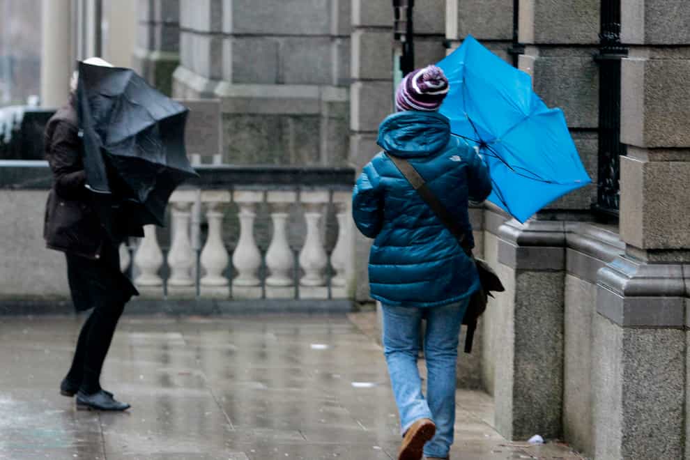 The Met Office said the storm will bring ‘unseasonably strong winds and heavy rain’ (PA)