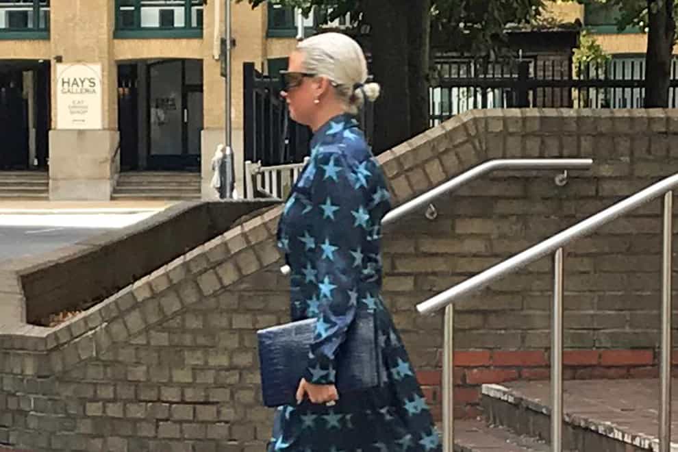 Angela Gulbenkian leaves Southwark Crown Court in London (Henry Vaughan/PA)