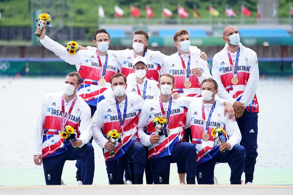 Great Britain celebrate their medal (Mike Egerton/PA)