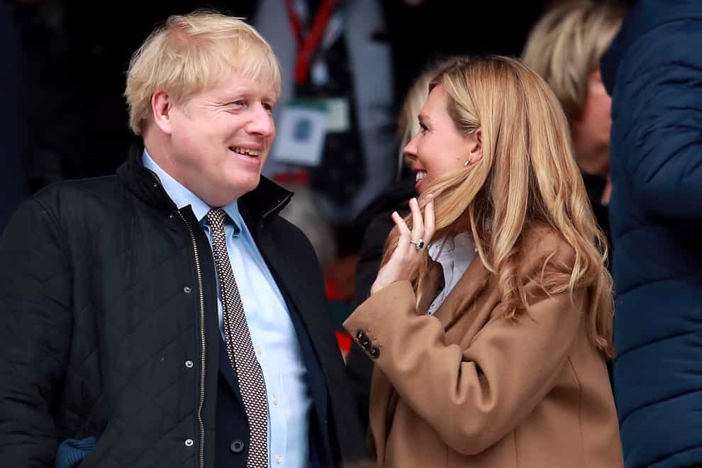 Prime Minister Boris Johnson and his wife, Carrie (Adam Davy/PA)