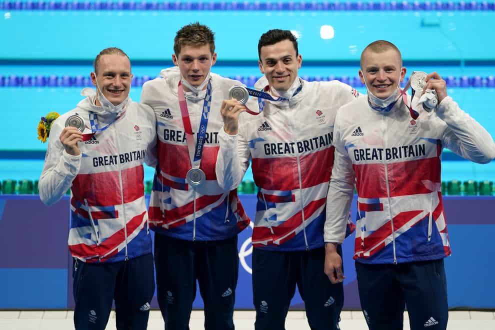 Great Britain settled for silver in the men’s 4x200m medley relay (Joe Giddens/PA)