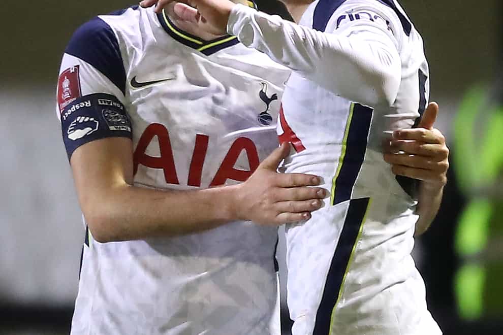 Tottenham teenager Alfie Devine, right, has signed his first professional contract (Martin Rickett/PA)