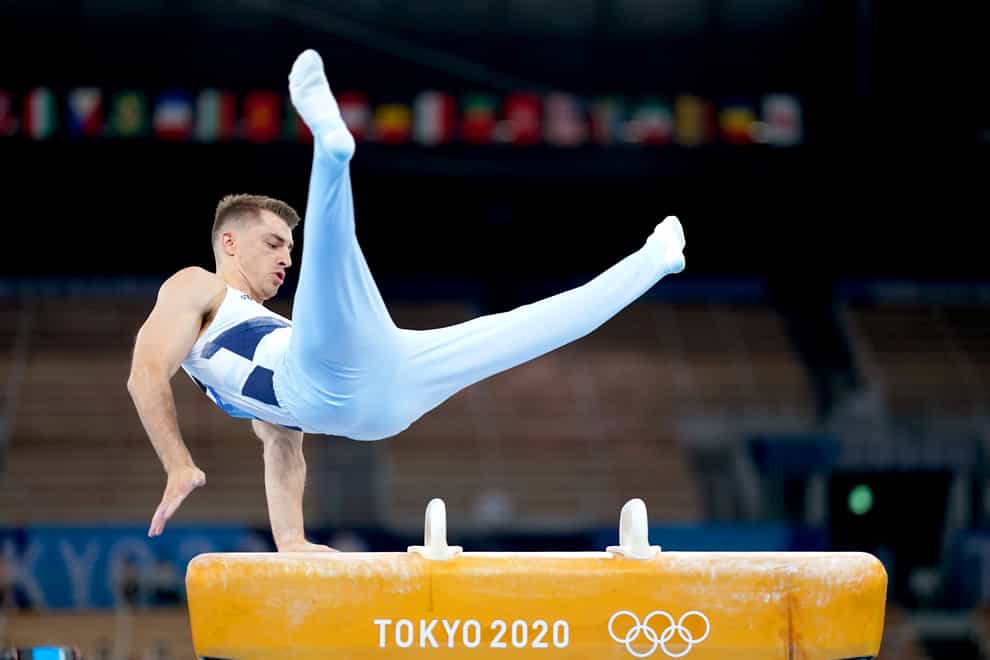Great Britain’s Max Whitlock during his gold medal winning pommel routine on day nine of the Tokyo Olympics (Mike Egerton/PA Images).