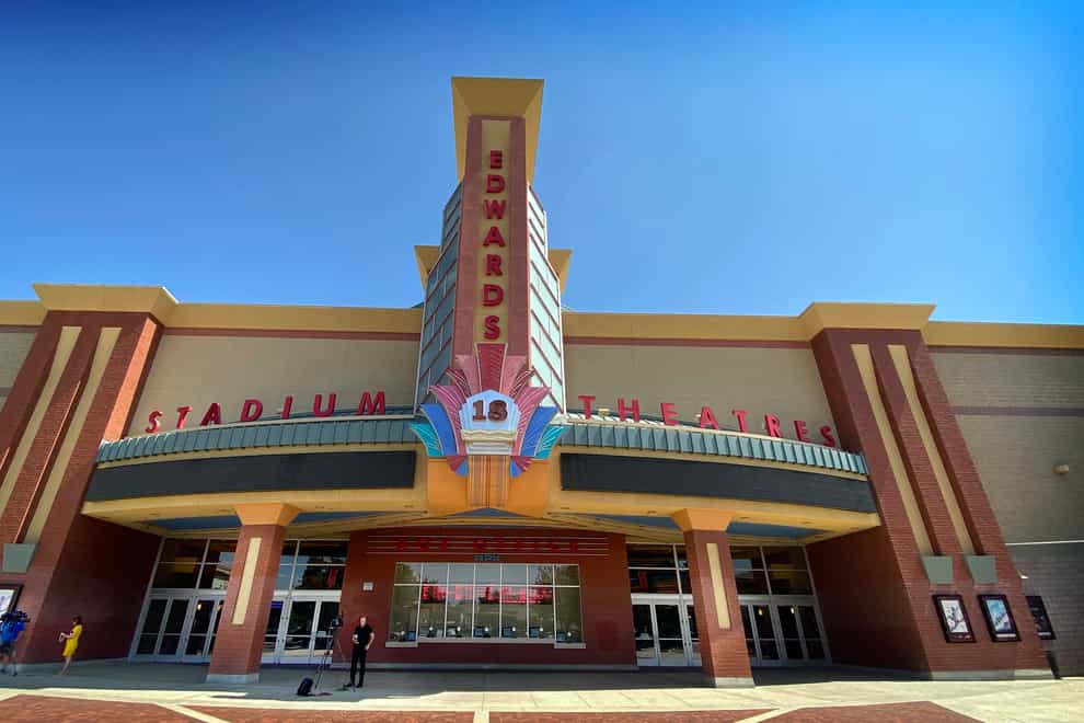 The cinema in Corona, near Los Angeles, where the shootings took place (Terry Pierson/The Orange County Register via AP)