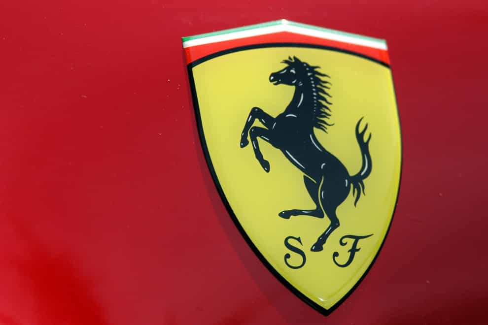 A closeup of a Ferrari badge (Alistair Wilson 50/50/PA)