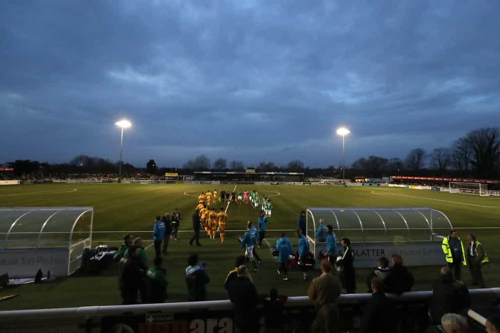 Work to lay a new grass pitch at Gander Green Lane has been delayed by bad weather (John Walton/PA)