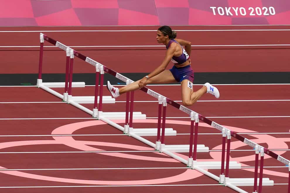 Sydney McLaughlin set a new world record to win the 400m hurdles (Martin Meissner/PA)