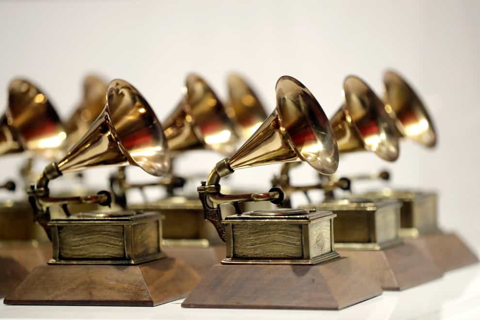 Various Grammy Awards are displayed at the Grammy Museum Experience (Julio Cortez/AP)