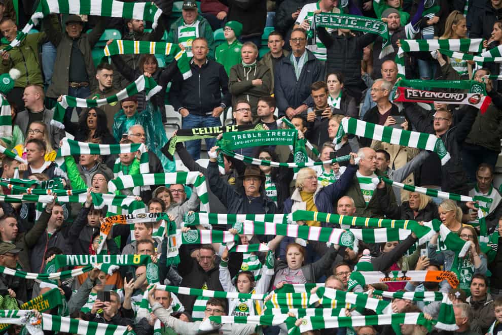 Celtic fans will be back in their stadium in numbers (Ian Rutherford/PA)
