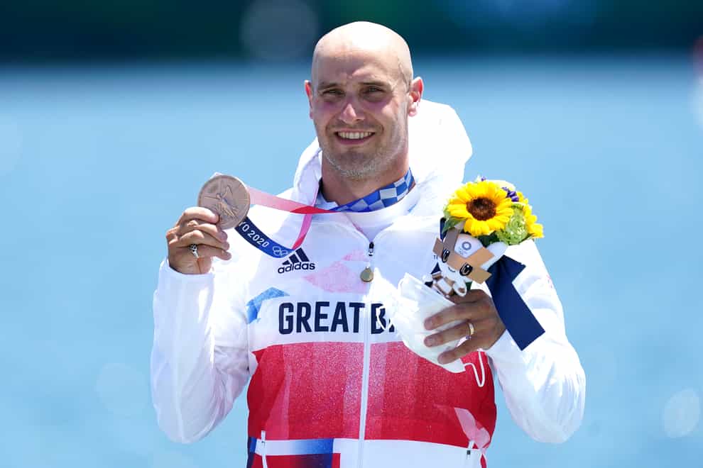 Great Britain’s Liam Heath after winning bronze in the kayak 200m (PA)