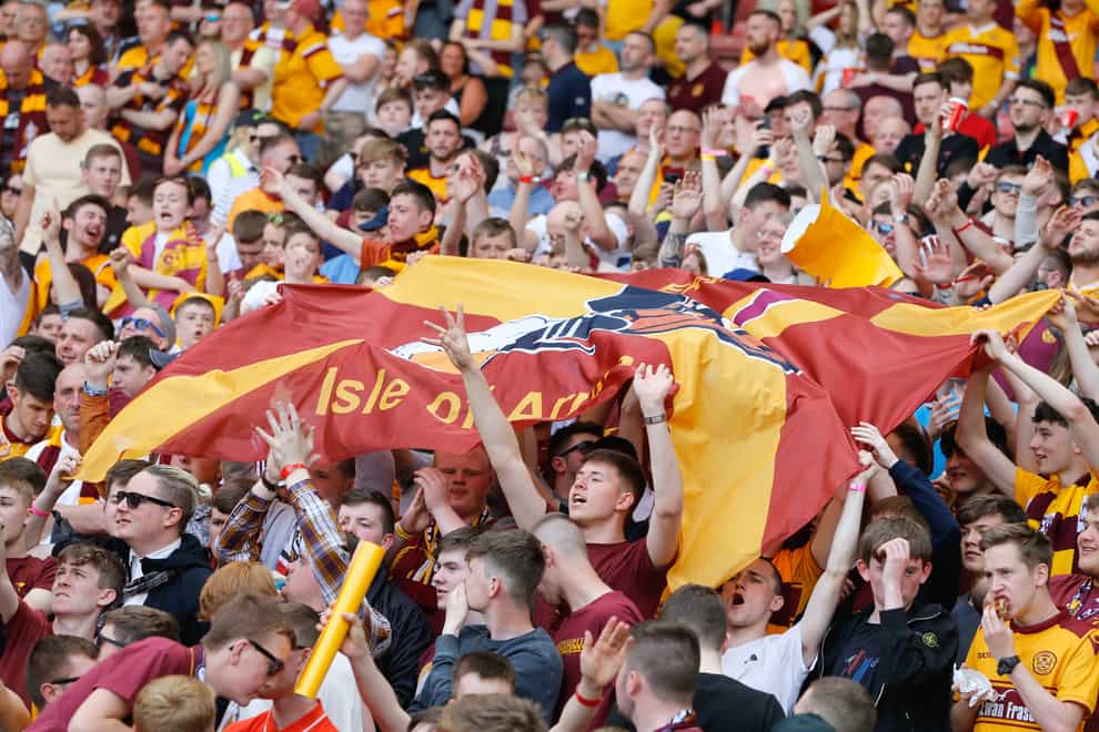 Motherwell fans have helped out their fellow supporters (Jeff Holmes/PA)