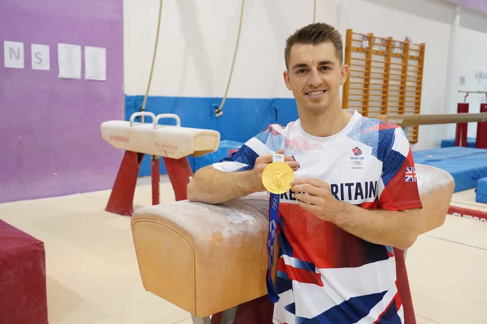 Olympic gold medal gymnast Max Whitlock at South Essex Gymnastics Club in Basildon where he trains (Ian West/PA)