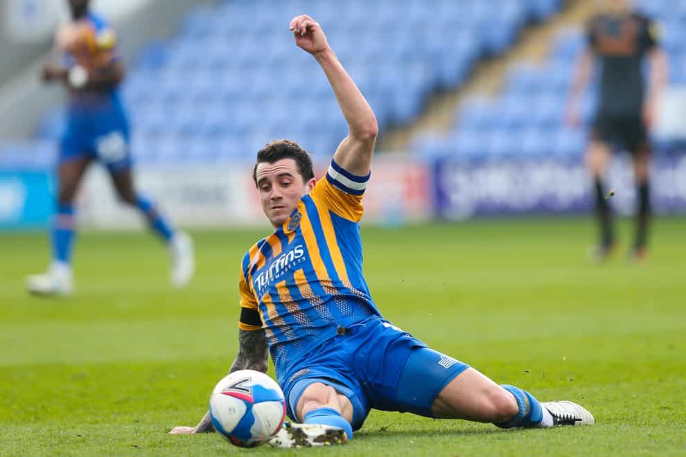 Ollie Norburn is a fitness concern for Shrewsbury (Barrington Coombs/PA)