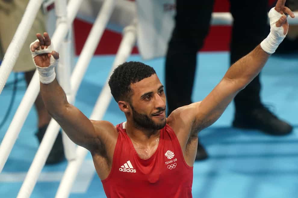 Great Britain’s Galal Yafai celebrates victory over Kazakhstan’s Saken Bibossinov during the Men’s Fly (48-52kg) Semifinal at Kokugikan Arena on the thirteenth day of the Tokyo 2020 Olympic Games in Japan (Adam Davy/PA)