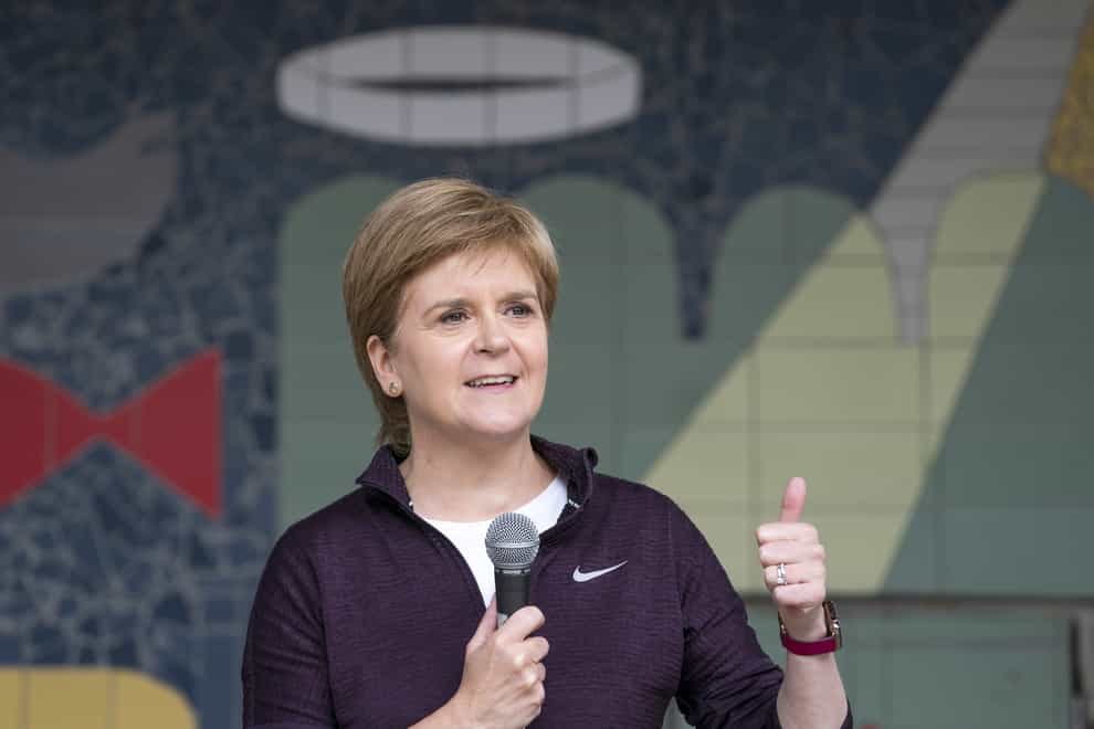 Nicola Sturgeon was confronted at the opening of the Govanhill Carnival (Jane Barlow/PA)